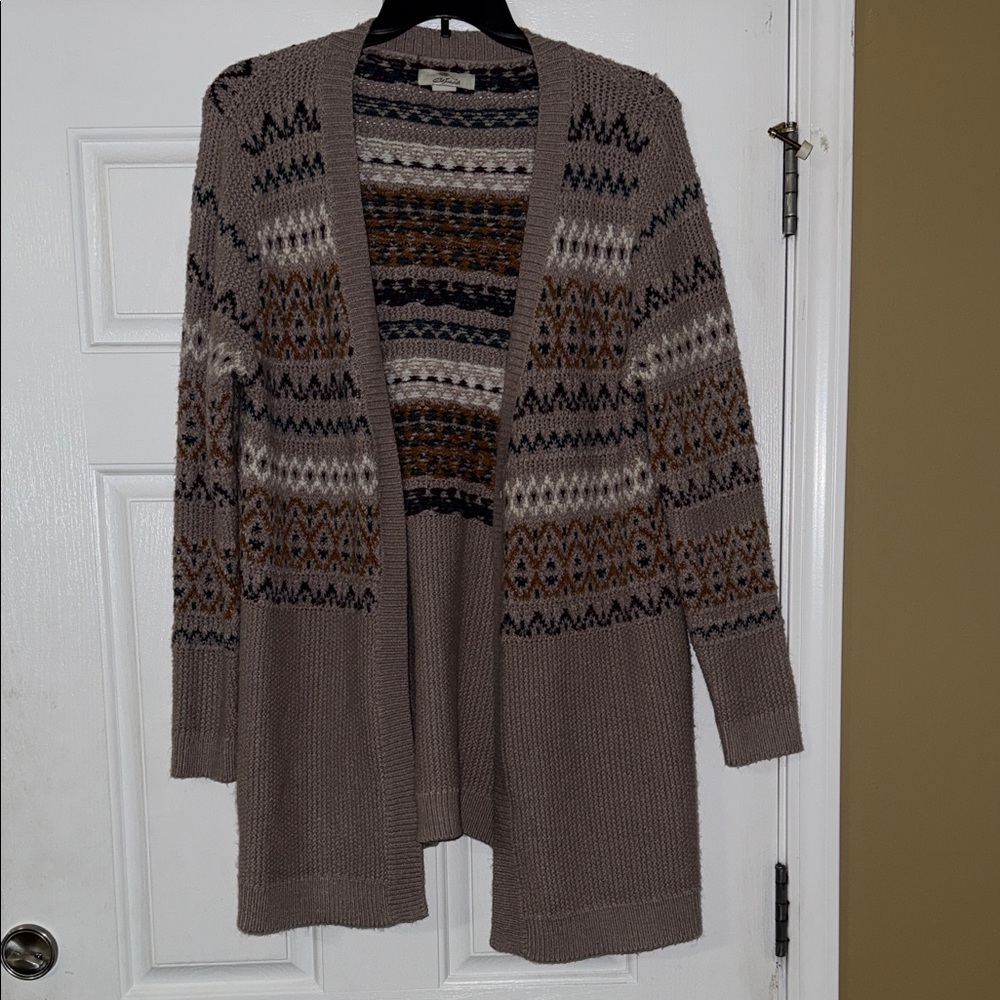 Cozy Patterned Open Front Cardigan